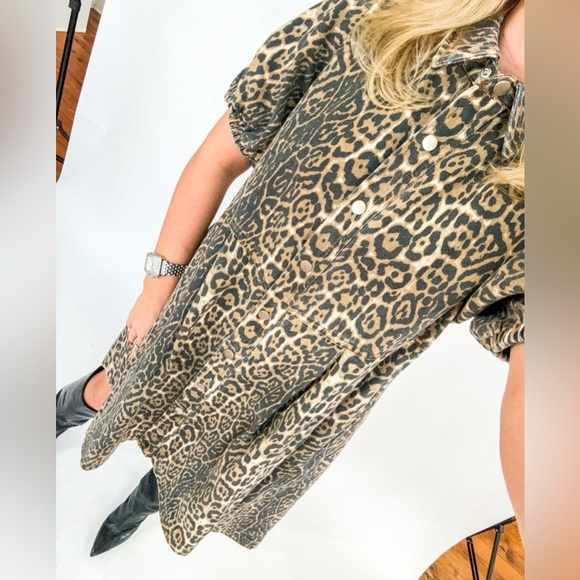 ENTRO Leopard Denim Dress - Picture 3 of 13